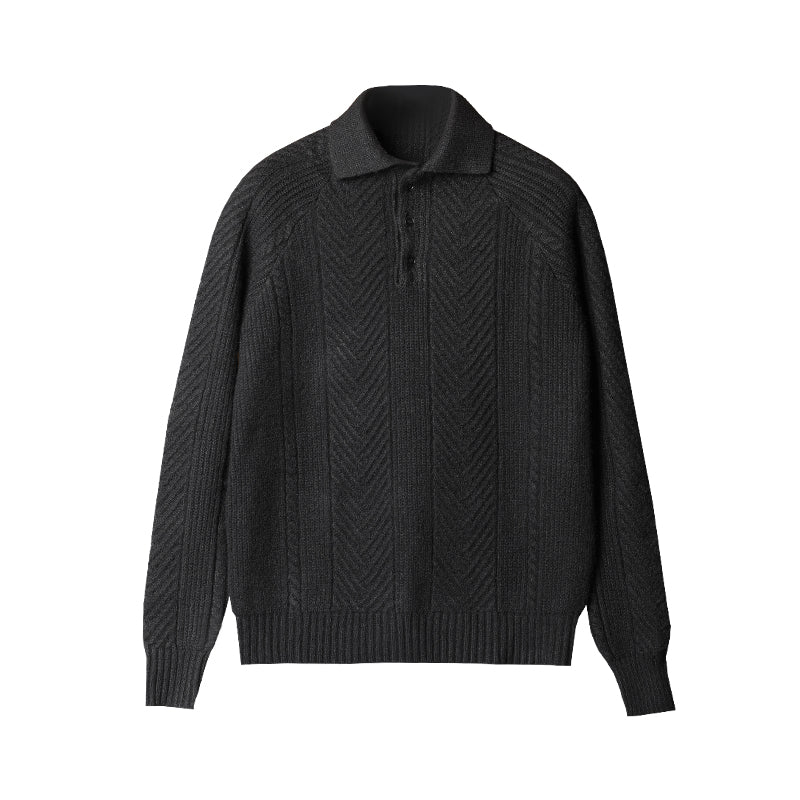 Men's Thickened Warm Base Sweater With Lapel